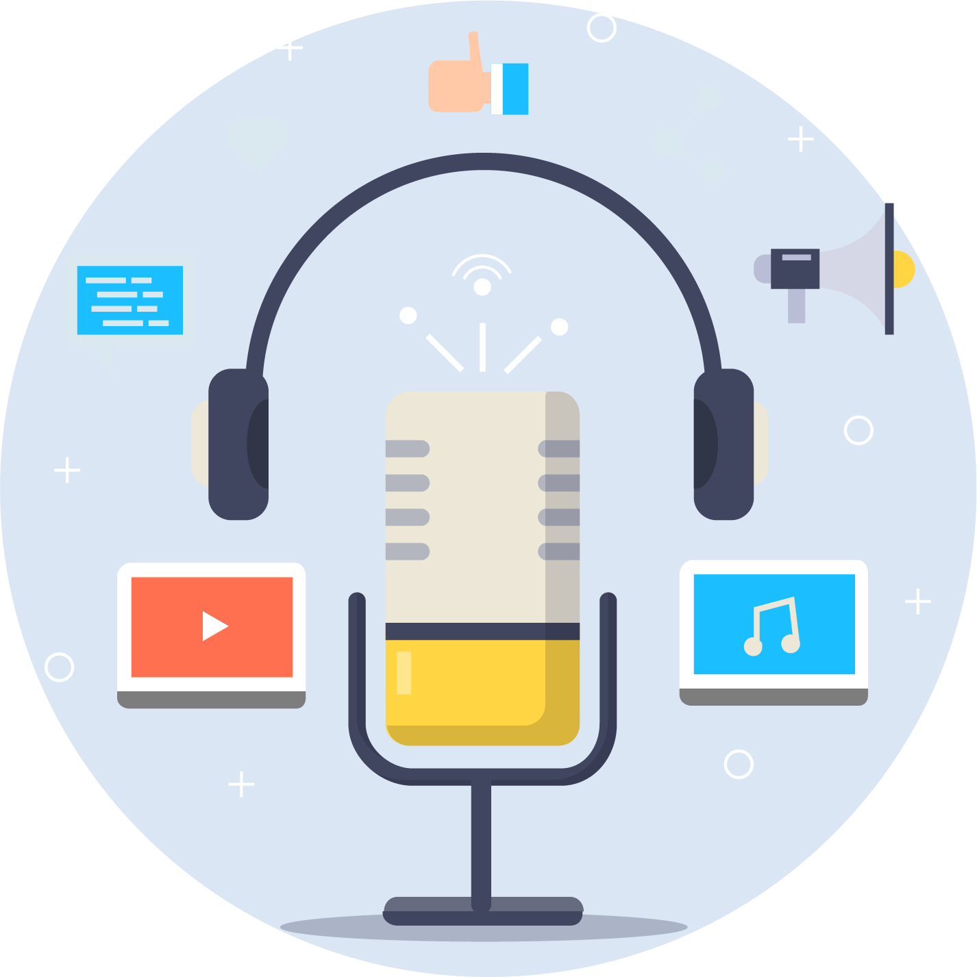Flat Concept Of Podcasting